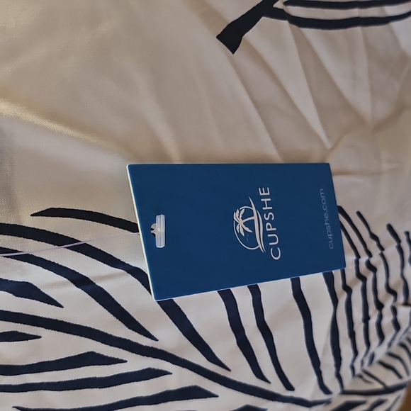 New W Tag CUPSHE White and Blue Leaf Print Swim Cover-Up L - Picture 6 of 10